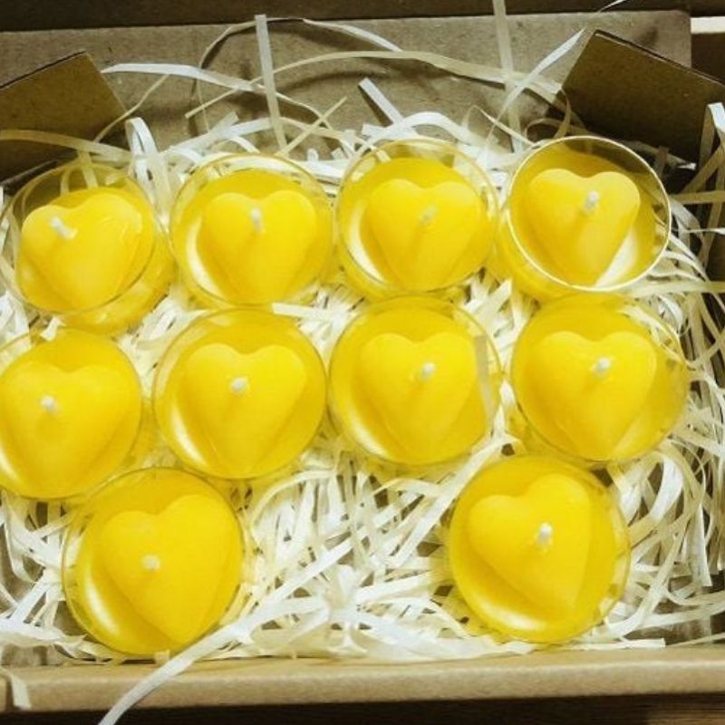 Set 10 nến trái tim sáp ong rừng