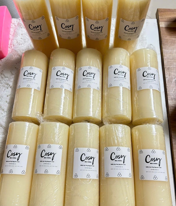 Cận cảnh nến sáp ong Ngọc Trai với thời gian cháy lên đến 75 giờ
