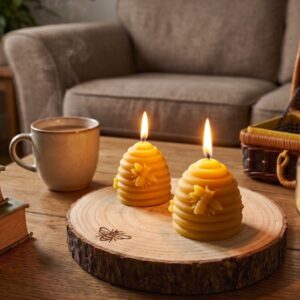 Nến Mật Vị – Nến Sáp Ong Rừng Tổ Ong Mini · Cháy 4h · Decor