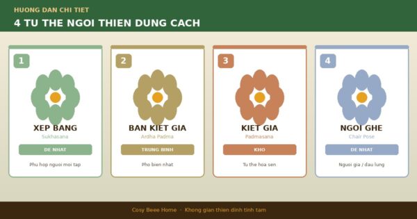 Tư Thế Ngồi Thiền Đúng Cách: 4 Tư Thế + 7 Nguyên Tắc Chuẩn Để Tĩnh Tâm