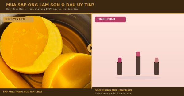 Mua Sáp Ong Làm Son Ở Đâu Uy Tín? — 3 Địa Chỉ Tốt Nhất + Cách Phân Biệt Thật Giả 2025